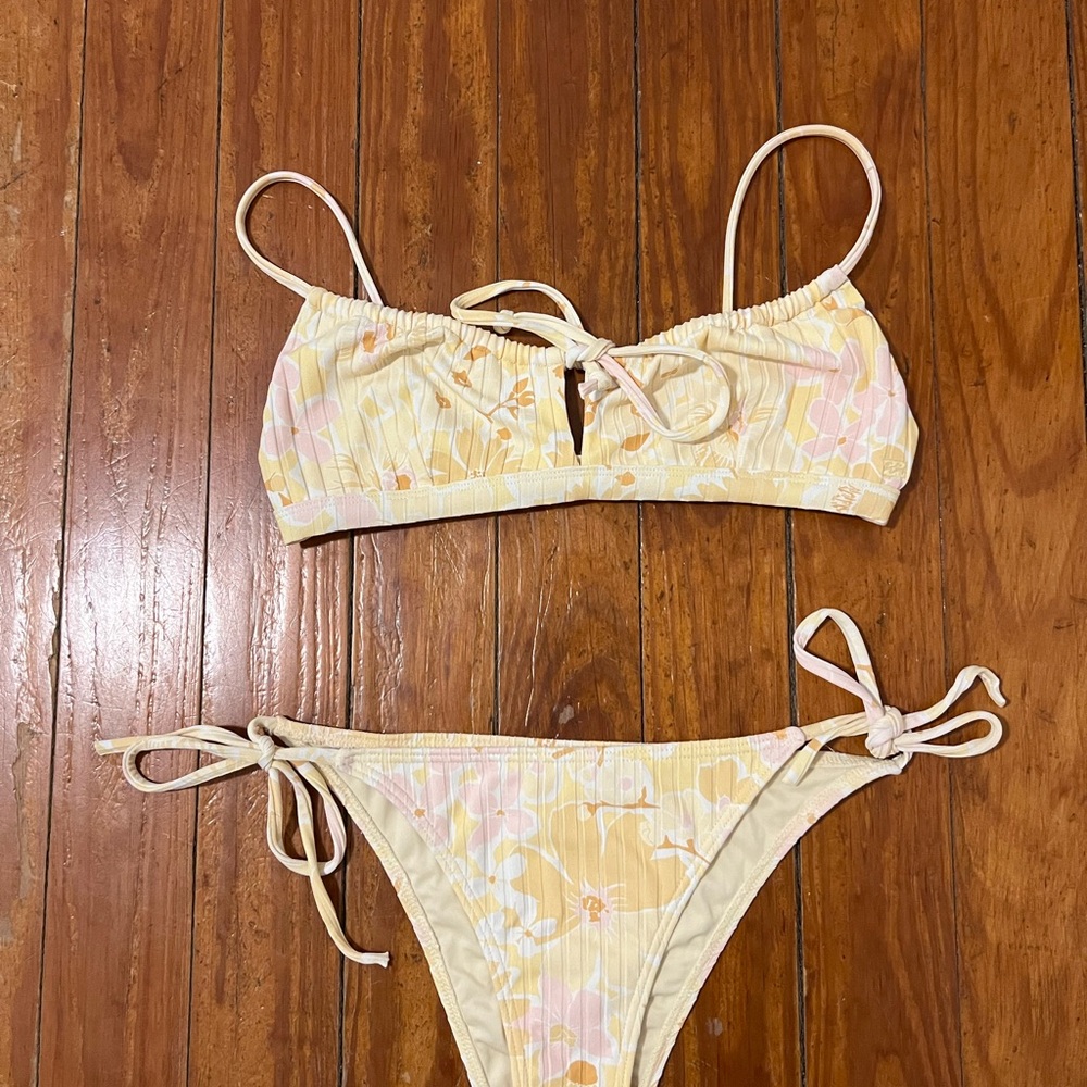 Billabong Yellow and Pink Floral Bikini